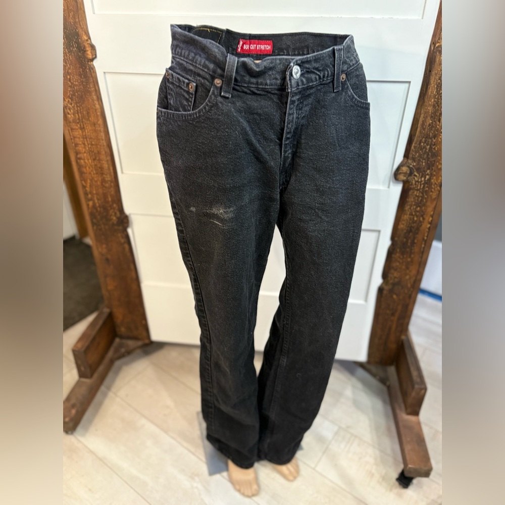 Levi’s 517 Women’s Black Denim Jeans Size 11 JR Workwear YKK Zip Bleach Mark